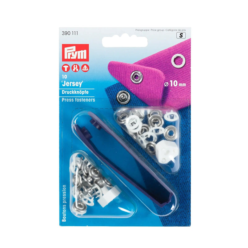 Load image into Gallery viewer, 390111|Prym JERSEY 10 mm white with tools 10pc