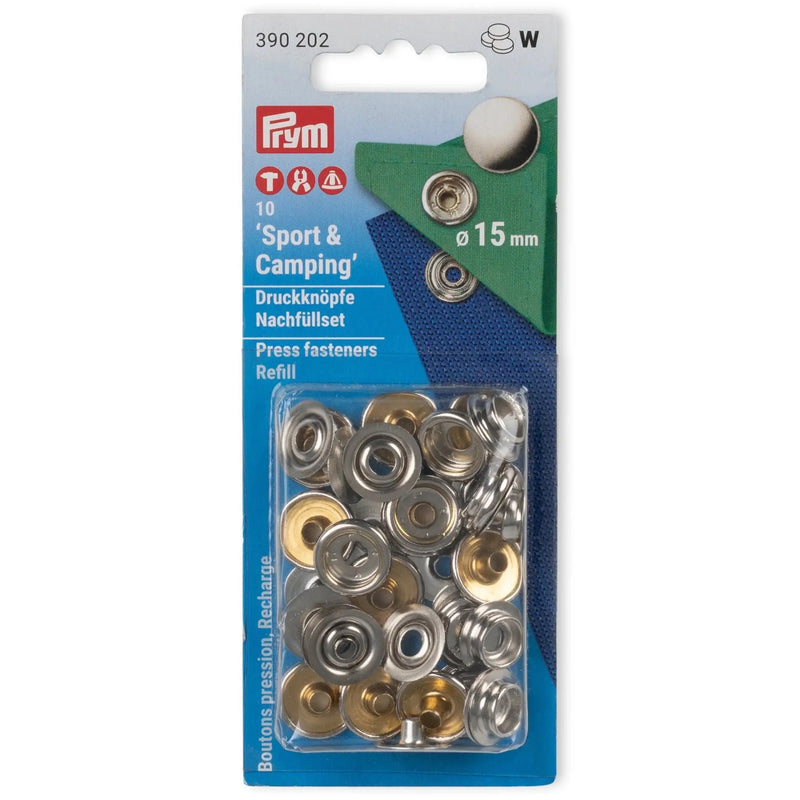 Load image into Gallery viewer, 390202|Prym SPORT 15 mm refill silver 10pc