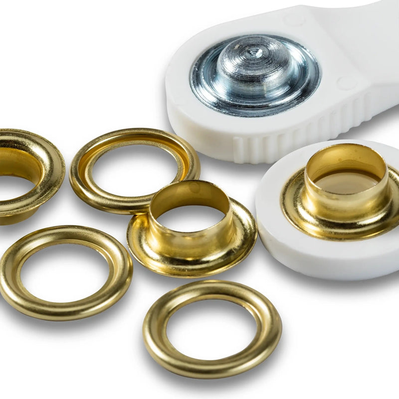 Load image into Gallery viewer, 541371|Prym Eyelets with washers 11 mm gold with tools 15pc