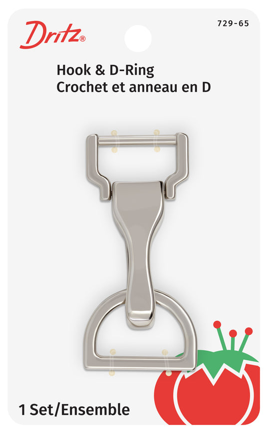 729-65|Dritz Large Hook & D-Ring, Nickel