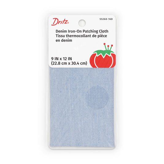 55260-16D| Denim Iron-On Patches, 9" x 12", Stonewashed Blue