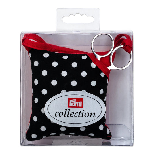 610322|Prym Pin Cushion Set, Black & White Polka Dots