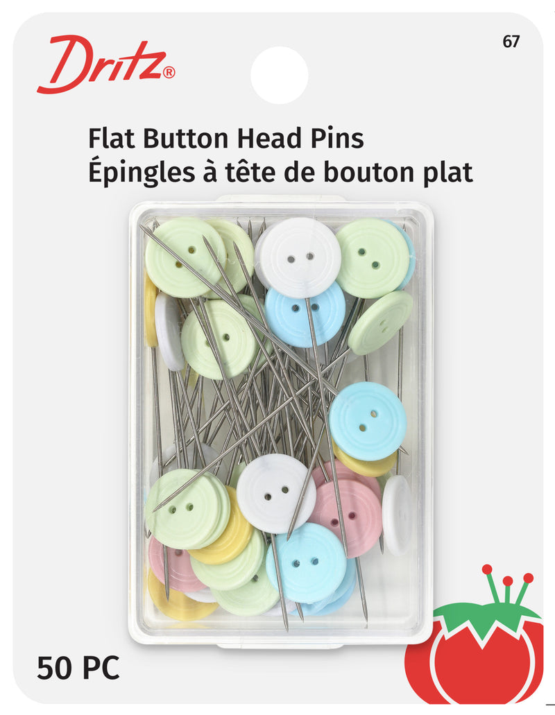 Cargue la imagen en el visor de la galería, 67|Dritz Flat Button Head Pins, Assorted, 50 pc