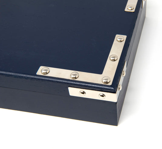 44789-65|Dritz Smooth Campaign Hardware Corners, Large, Nickel, 4 pc