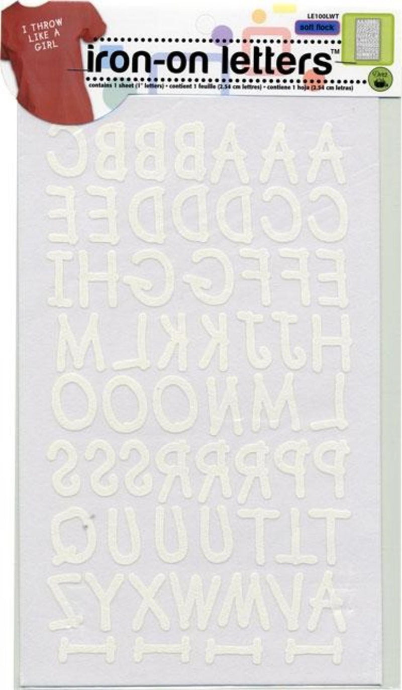 Load image into Gallery viewer, LE100LWT|Dritz Soft Flock Iron-on Letters, 1 Sheet, White