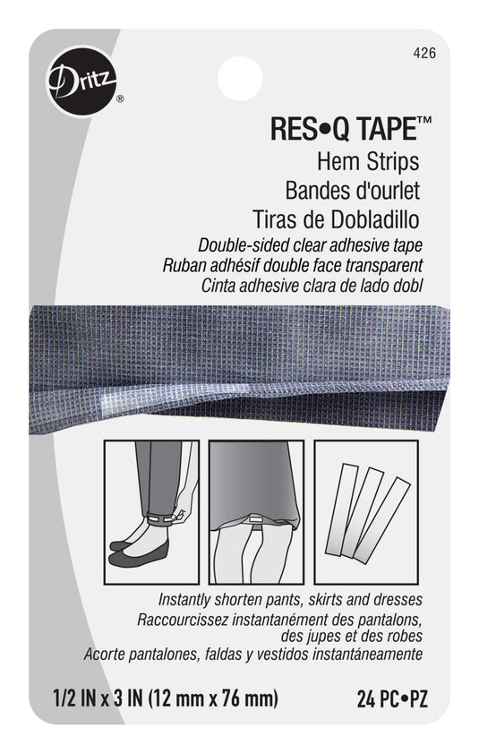 426|Dritz Res-Q-Tape Hem Strips, Double-Sided Adhesive Tape, 1/2