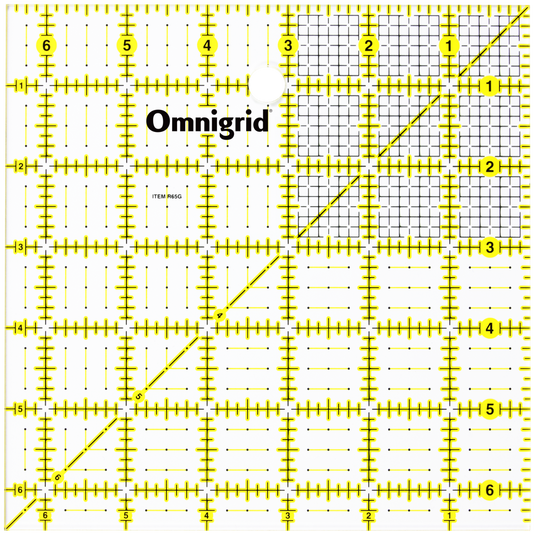 R65G|Omnigrid Square Grid Ruler, 6-1/2" x 6-1/2"