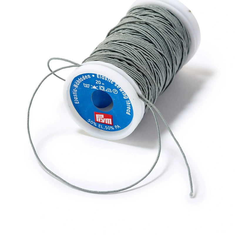 Chargez l'image dans la visionneuse de la galerie, 970011|Prym Elastic Sewing Thread, Light Gray, 22 YD (20 M)
