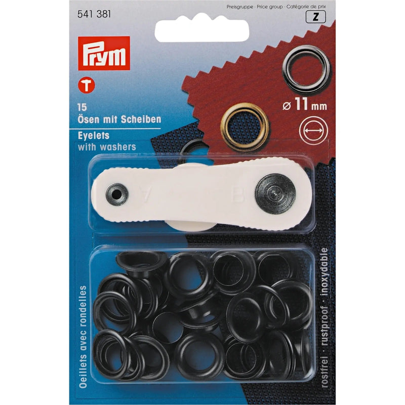 Load image into Gallery viewer, 541381|Prym Eyelets with washers 11 mm burnished with tools 15pc