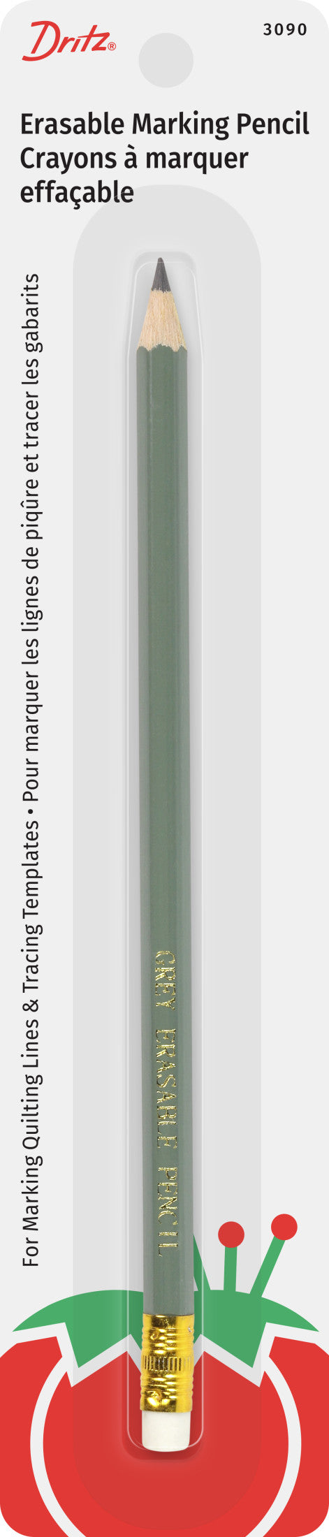 3090|Dritz Quilting Pencil with Eraser, Grey
