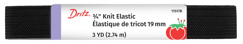 Load image into Gallery viewer, 11517B|Dritz 3/4" Knit Elastic, 3 Yard, Black