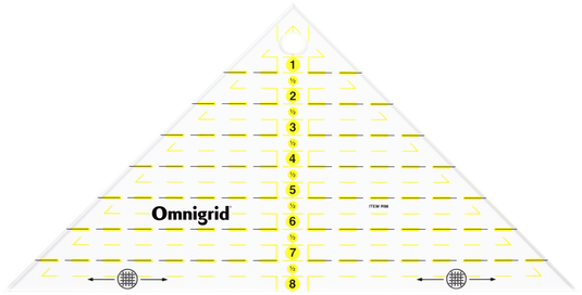 R98|Omnigrid Right Triangle Ruler, 8" Quarter-Square Triangles
