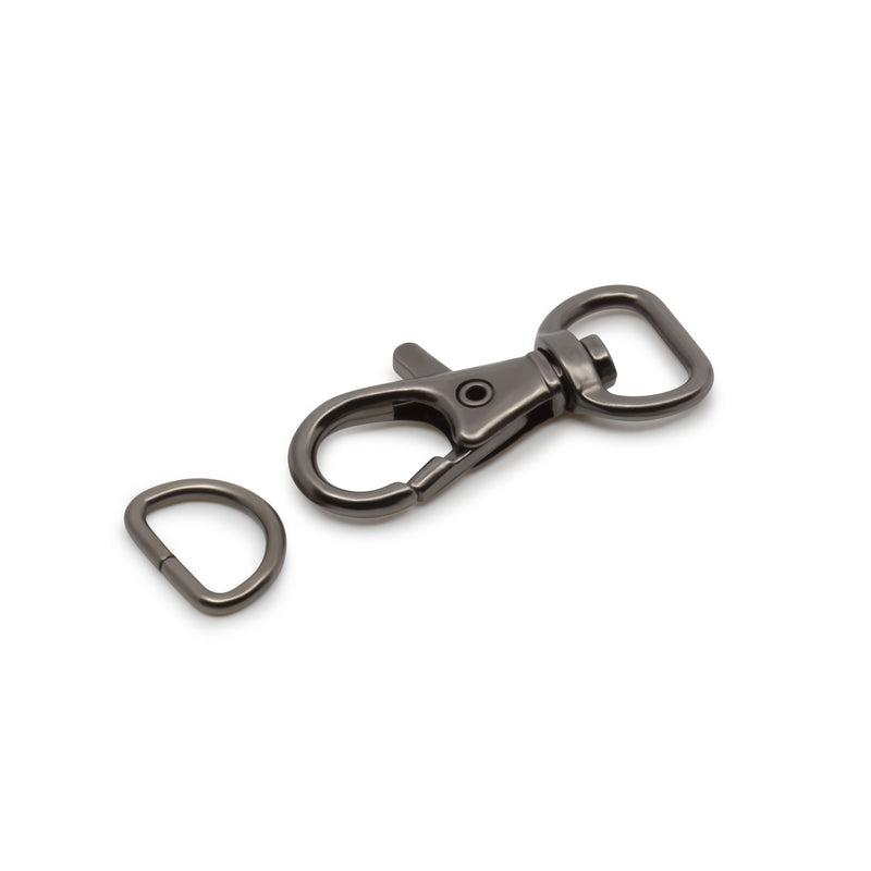 Load image into Gallery viewer, 728-33|Dritz 1/2" Swivel Hooks &amp; D-Rings, Gunmetal, 12 Sets