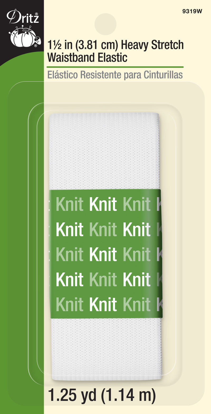 Cargue la imagen en el visor de la galería, 9319W|Dritz 1-1/2" Heavy Stretch elastic, White, 1-1/4 yd
