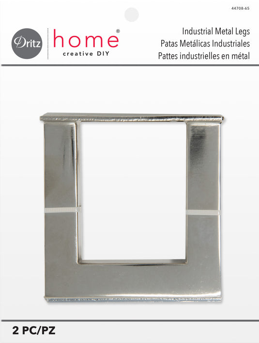 44708-65|Dritz Industrial Metal Legs, Nickel, 2 pc