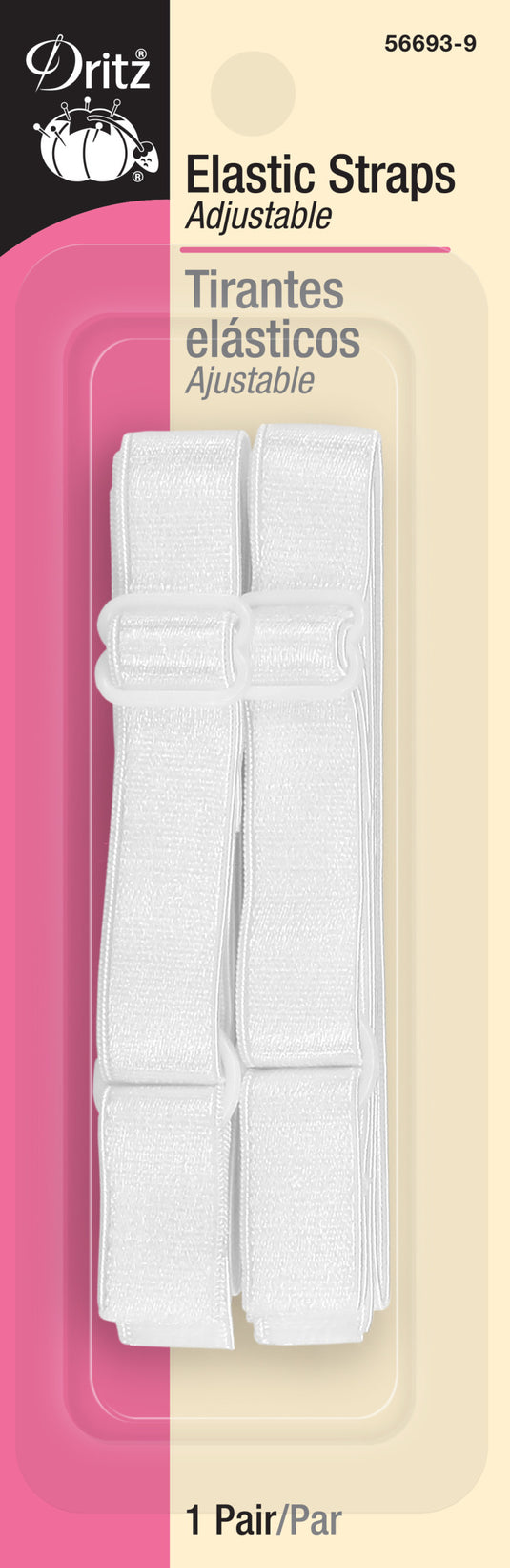 56693-9|Dritz Elastic Straps, White