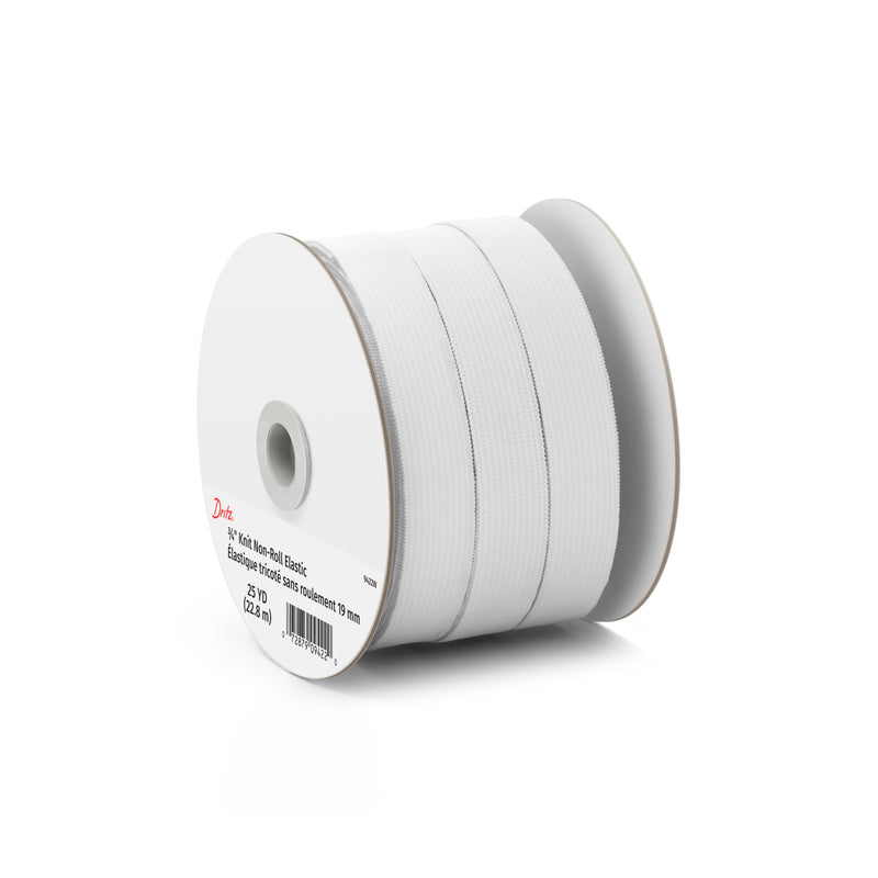 Cargue la imagen en el visor de la galería, 9422W|Dritz 3/4" Knit Non-Roll Elastic, White, 25 yd