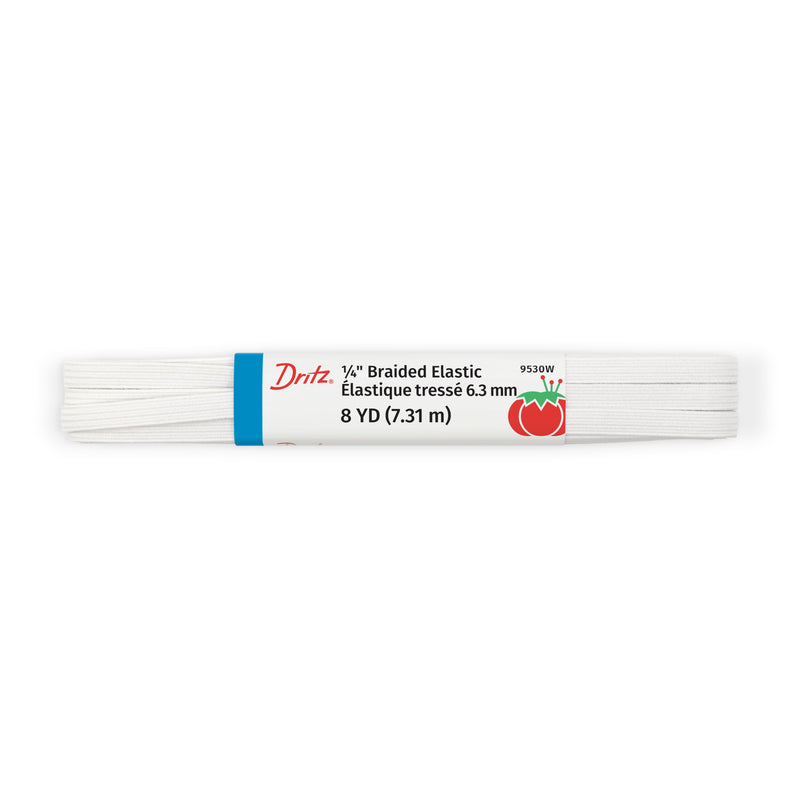 Cargue la imagen en el visor de la galería, 9530W|Dritz 1/4" White Braided Elastic, 8 yd