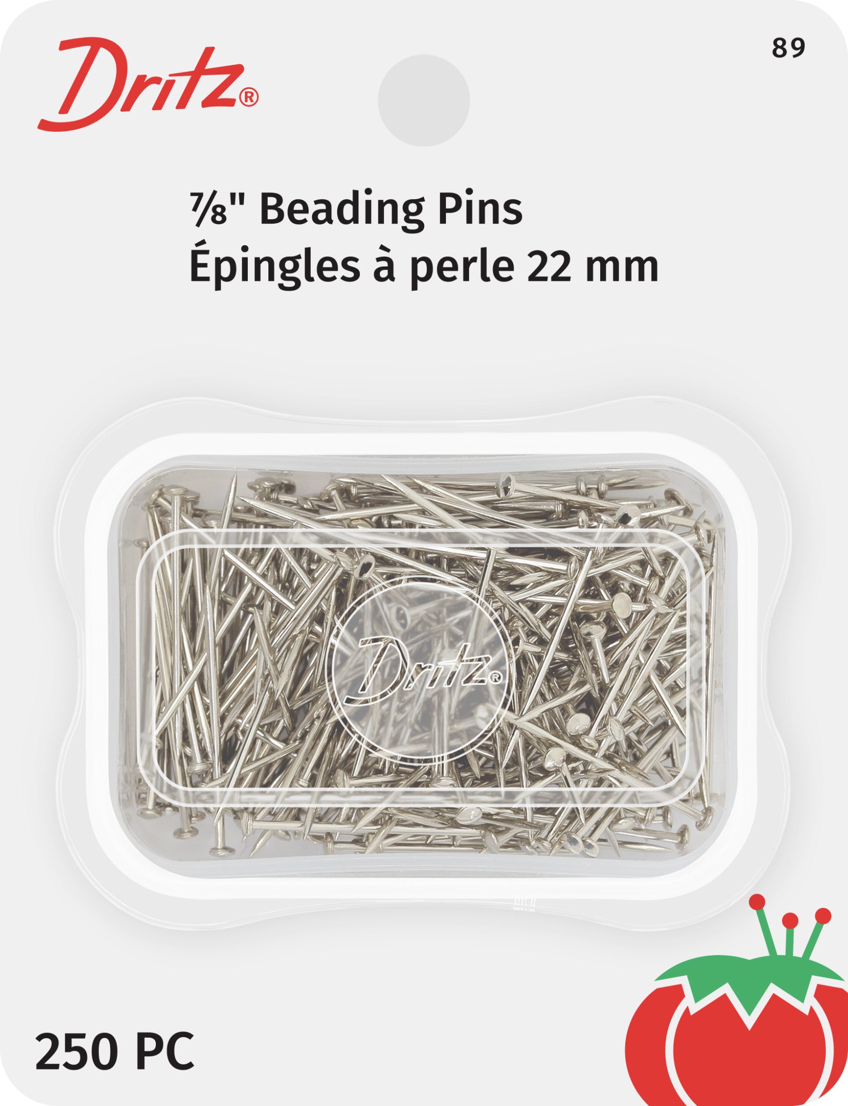 Dreddish Pin Dritz 7/8 inch Beading Pins, Nickel, 250 pc – Prym Americas