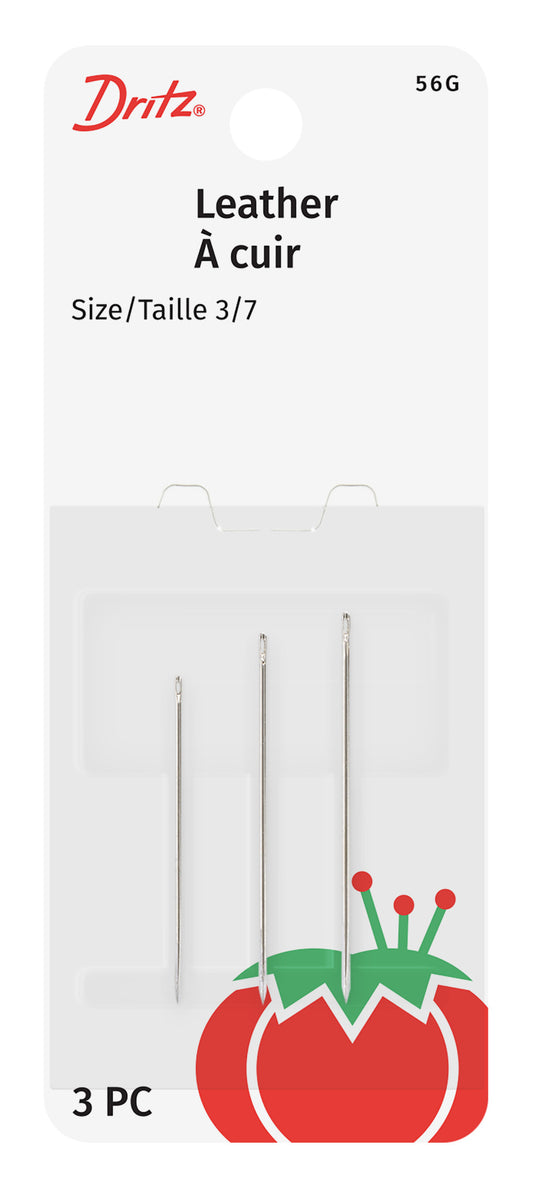 56G|Dritz Glover/Leather Hand Needles, Size 3/7, 3 pc