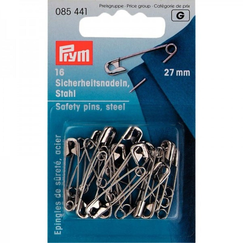 Load image into Gallery viewer, 085441|Prym Safety Pins, 27mm, Silver, 16 pc
