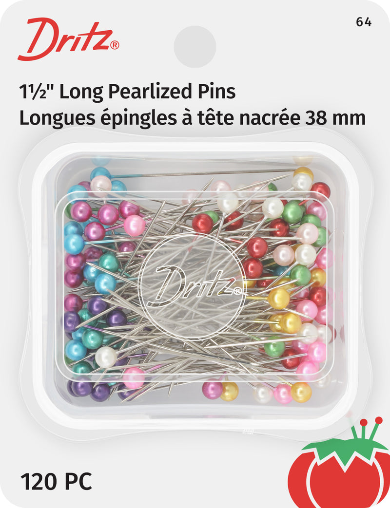 Load image into Gallery viewer, 64|Dritz 1-1/2" Long Pearlized Pins, Assorted, 120 pc
