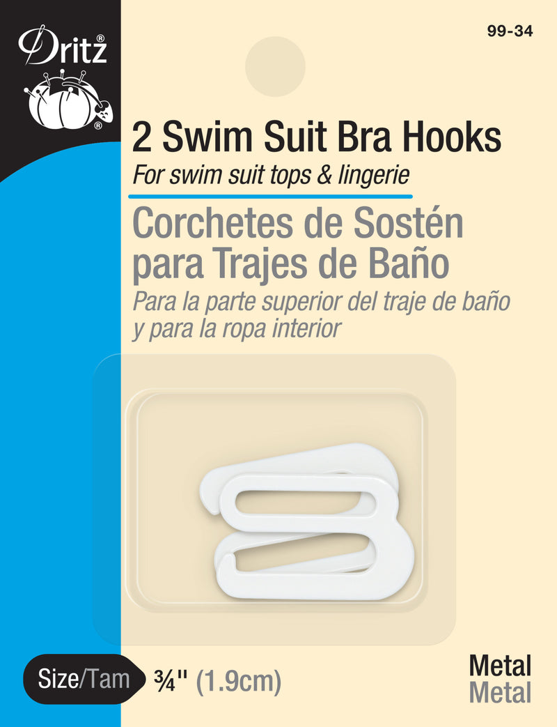 Load image into Gallery viewer, 99-34|Dritz 3/4" Swim Suit Bra Hooks, 2 pc, White