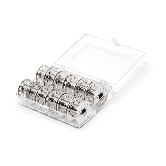 939|Dritz Class 15 Box of Bobbins, Clear, 12 pc