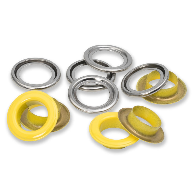 Load image into Gallery viewer, 542564|Prym Eyelets with washers 14 mm yellow 15pc