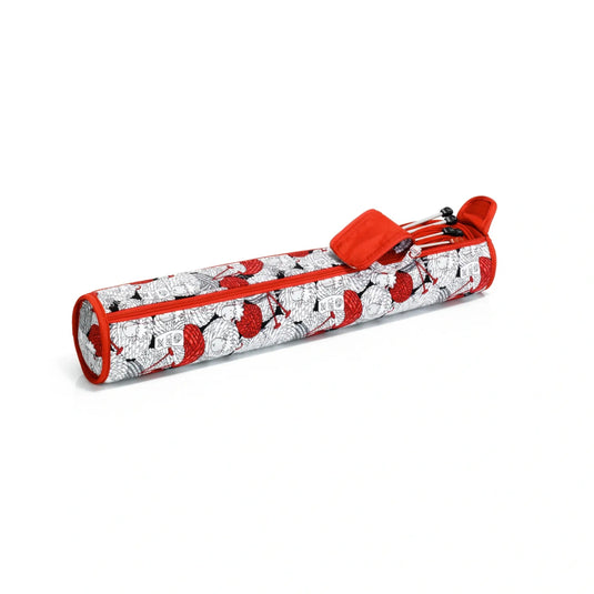 612037|Prym Knitting Needle Storage Roll & Organizer, Red Merino Sheep