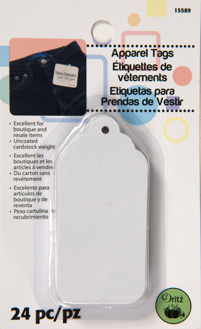 Load image into Gallery viewer, 15589|Dritz Rectangle Apparel Tags, 24 pc
