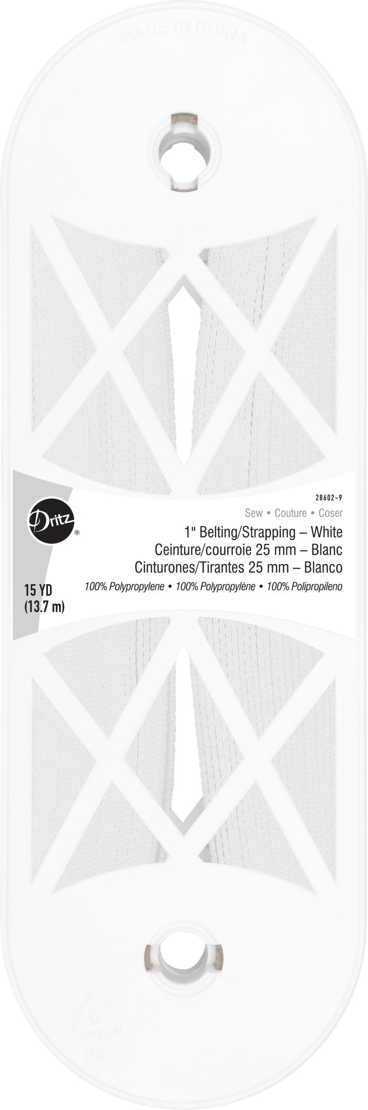 Load image into Gallery viewer, 28602-9|Dritz 1" Polypro Belting &amp; Strapping, White, 15 yd