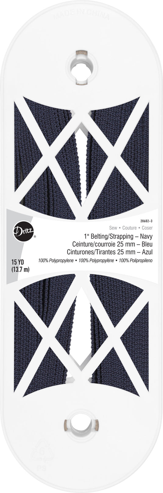 28602-3|Dritz 1" Polypro Belting & Strapping, Navy, 15 yd
