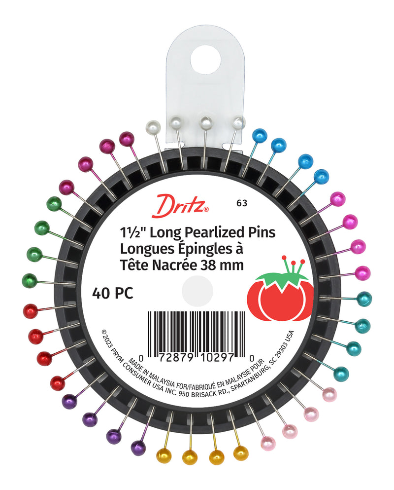 Load image into Gallery viewer, 63|Dritz 1-1/2" Long Pearlized Pins, Assorted, 40 pc