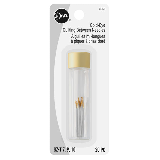 3056|Dritz Gold-Eye Quilting Between Needles, Sizes 7/9/10, 20 pc