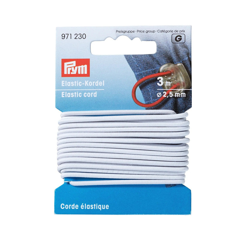 Load image into Gallery viewer, 971230|Prym 2.5mm Elastic Cord, White, 3 M