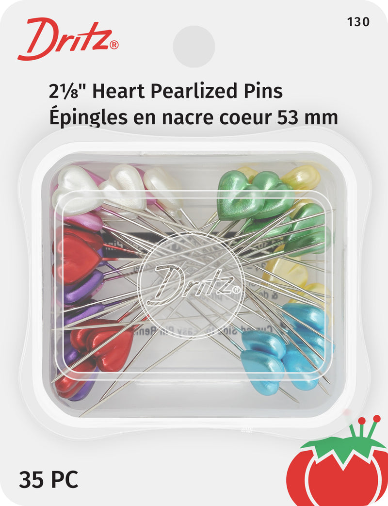 Load image into Gallery viewer, 130|Dritz 2-1/8" Heart Pearlized Pins, Assorted, 35 pc