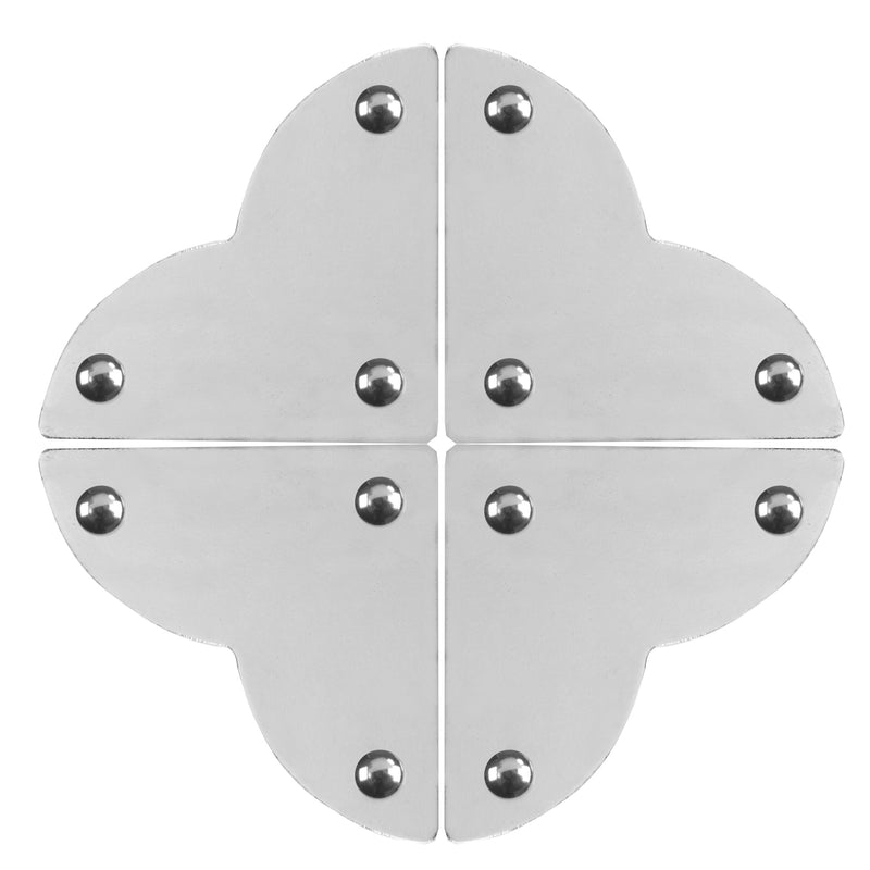 Load image into Gallery viewer, 44792-65|Dritz Smooth Quatrefoil Corners, Small, Nickel, 4 pc