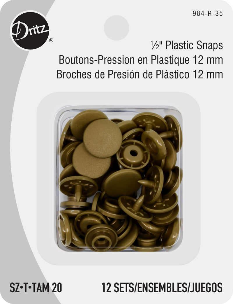 Load image into Gallery viewer, 984-R-35|Dritz Plastic Color Snaps, 12 Sets, Gold