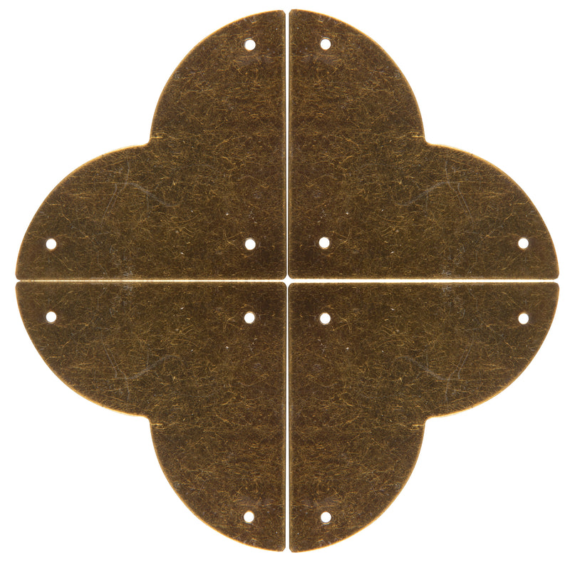 Load image into Gallery viewer, 44792-38|Dritz Smooth Quatrefoil Corners, Small, Antique Brass, 4 pc