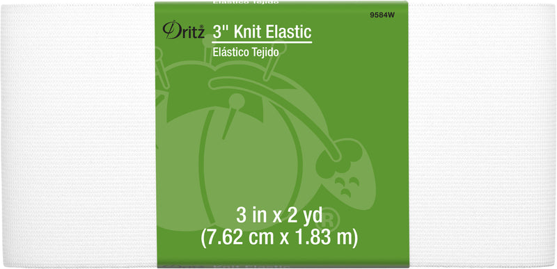 Load image into Gallery viewer, 9584W|Dritz 3" Knit Elastic, White, 2 yd