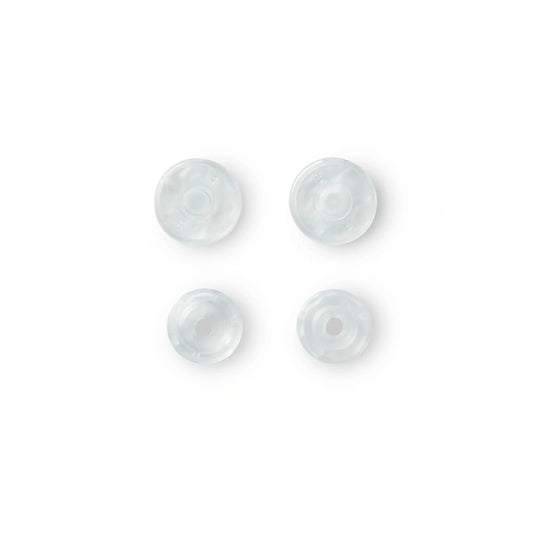 393199|Prym Non-Sew Color Snaps 12.4 mm, 30 pc, Glossy Clear