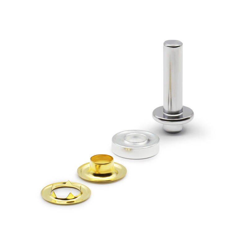 Cargue la imagen en el visor de la galería, 660|Dritz 7/16" Extra-Large Eyelets &amp; Tools, 10 Sets, Brass