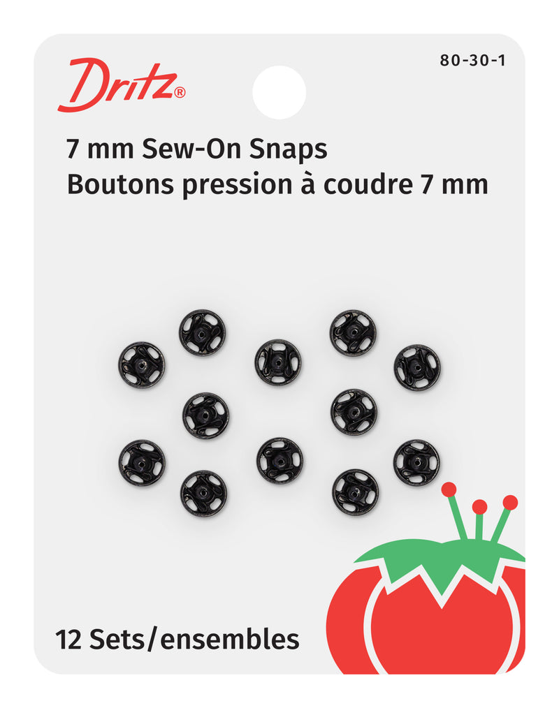 Load image into Gallery viewer, 80-30-1|Dritz Sew-On Snaps, 12 Sets, Size 3/0, Black