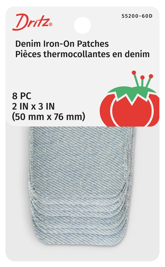 55200-60D|Dritz Denim Iron-On Patches, 2