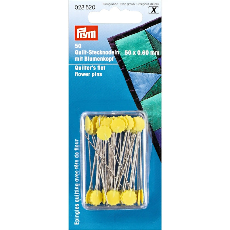 Load image into Gallery viewer, 028520|Prym 2" Flat Flower Head Pins, Yellow, 50 pc
