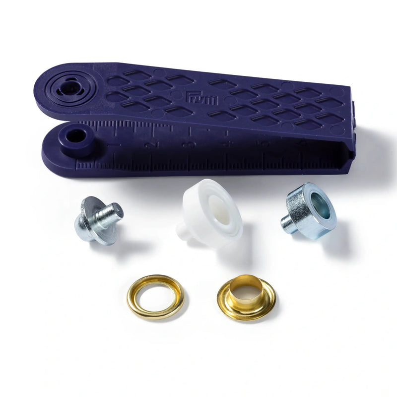 Load image into Gallery viewer, 541375|Prym Eyelets with washers 8 mm gold with tools 24pc