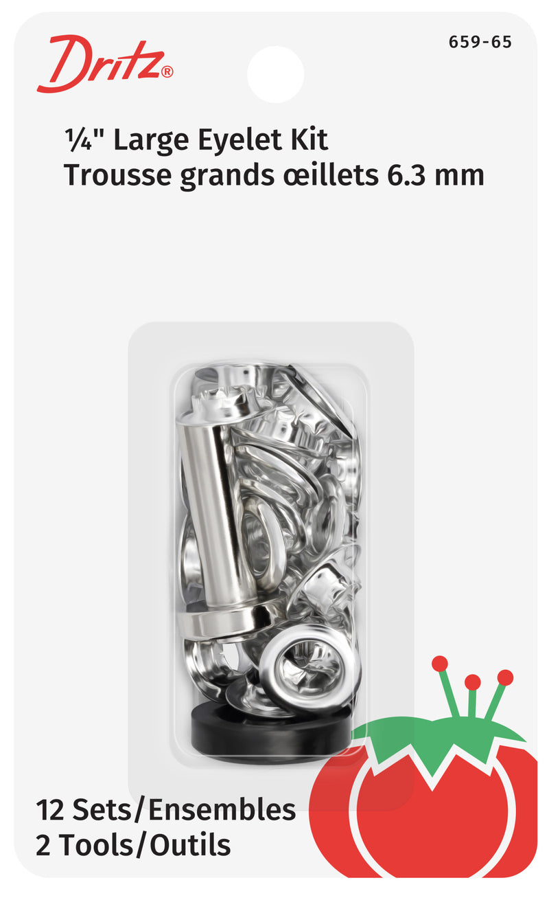 Load image into Gallery viewer, 659-65|Dritz 1/4" Large Eyelets &amp; Tools, 12 Sets, Nickel