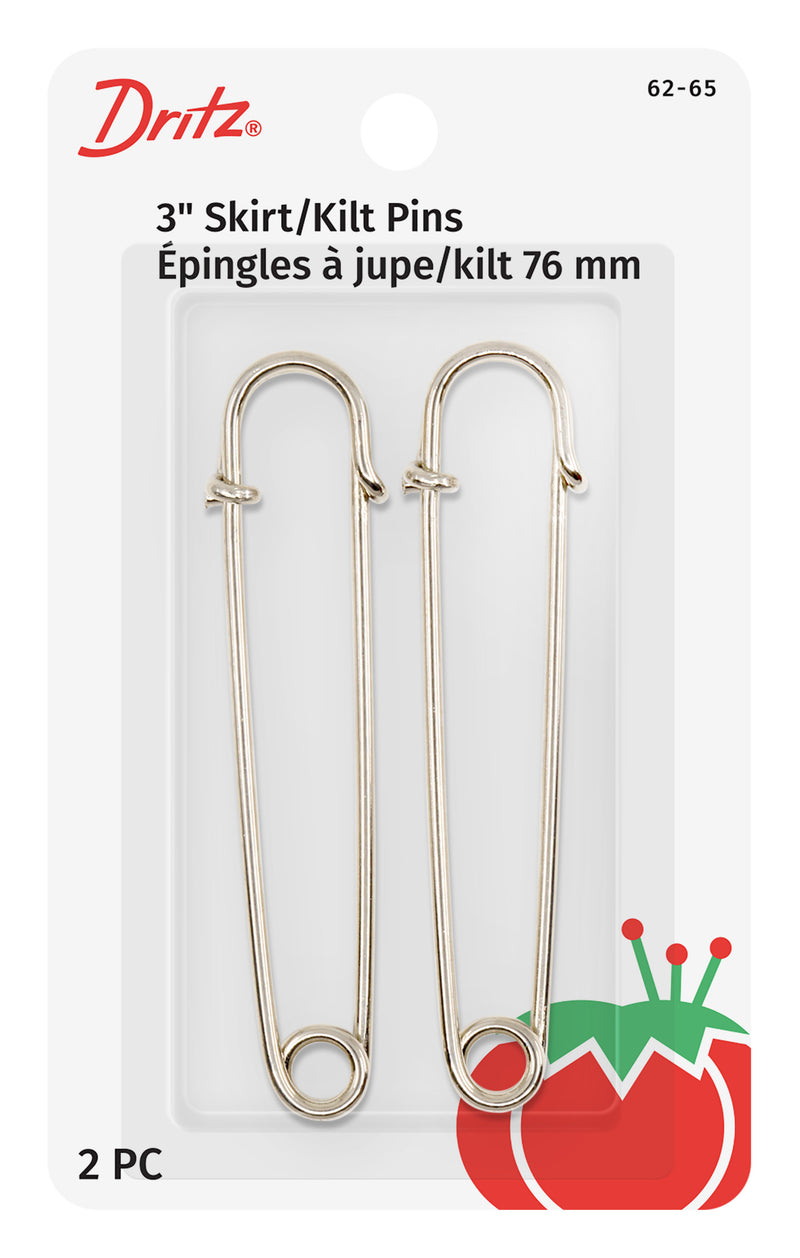 Load image into Gallery viewer, 62-65|Dritz 3" Skirt/Kilt Pins, Nickel, 2 pc