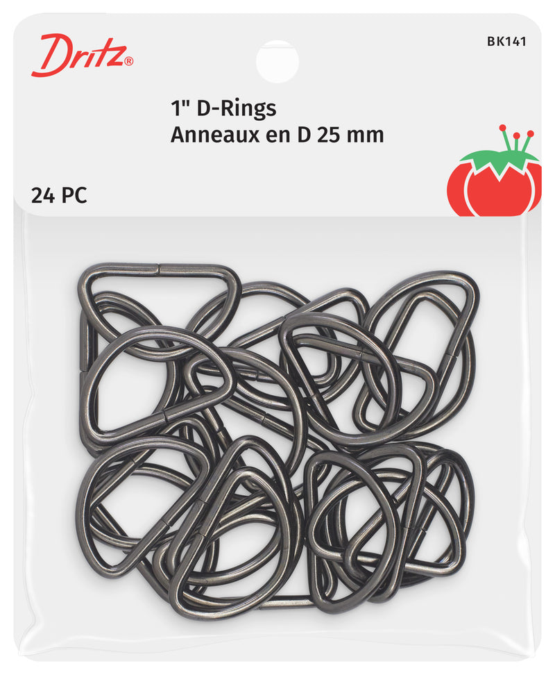 Load image into Gallery viewer, BK141|Dritz 1" D-Rings, Gunmetal, 24 pc
